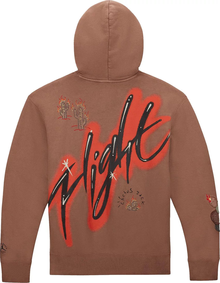 Travis Scott Jordan Flight Graphic Hoodie Archaeo Brown