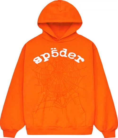 Sp5der Orange OG Web V2 Hoodie